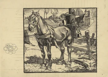 Workhorse Resting by a Pile Driver