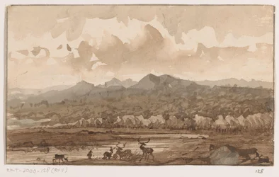 Mountain Landscape with Deer