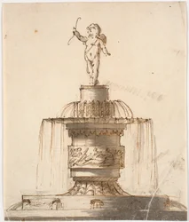 Fountain with Amor Figure