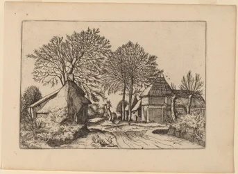 Road with Barn and Cottages