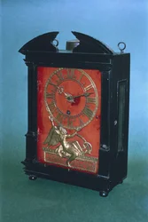 Early weight driven pendulum clock, possibly designed by Christian Huygens, c.1675