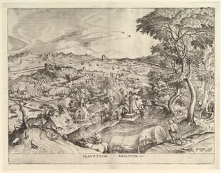 The Belgian Wagon Plaustrum Belgicum from The Large Landscapes, ca. 1555-56