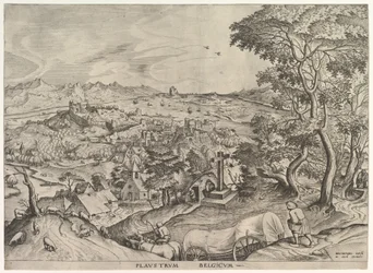 The Belgian Wagon Plaustrum Belgicum from The Large Landscapes, ca. 1555-56