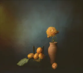 Autumn Persimmon Still Life