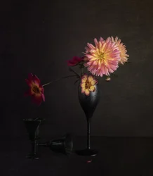 Moody Dahlia Still Life