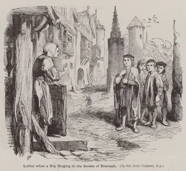 Martin Luther as a Boy Singing in the Streets of Eisenach