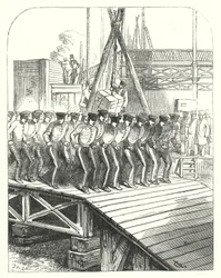Sappers and miners working on the site of the Crystal Palace, Hyde Park, London, venue of the Great Exhibition of 1851