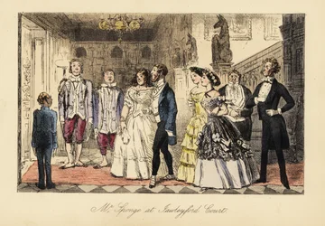 English Gentleman and Ladies Announced Before Dinner in a Grand House