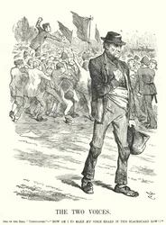 The Two Voices - Unemployment and Social Unrest in Victorian Britain (engraving)