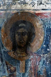 Christ, fresco in church of Agia Paraskevi, Voutas, Crete, Greece