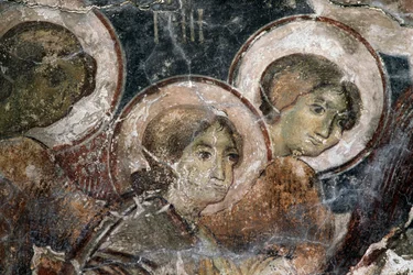 Frescoes in Church of Metamorphosis tou Sotiros, Kefali, Crete, Greece