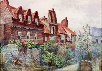 Houses in Silver Street from All Saints Churchyard, Newcastle upon Tyne, 1886
