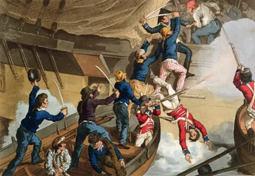 British Sailors Boarding a Man of War