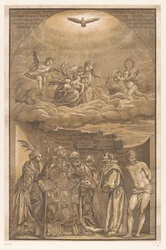 Mary in the clouds and six saints (series title) Artworks of Venetian masters (series title)