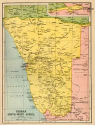 Map of German South West Africa, First World War