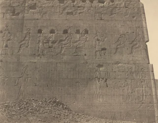 Edfu-Sculptures and Inscriptions on Oriental Face (1854)