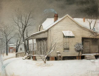 East Dallas House in Snow