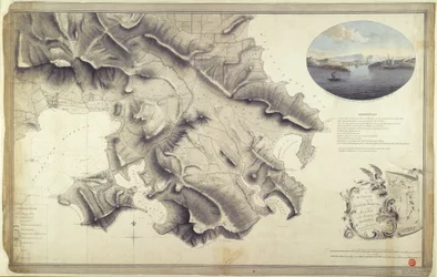 Plan of the Environs of English Harbour and Monks Hill in the Island of Antigua Surveyed and Drawn by John Brown