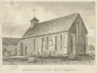 Croxden - Guest Chapel: Sepia Drawing