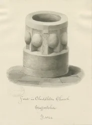 Font in Cheddleton Church