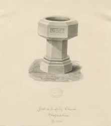 Font in Lapley Church