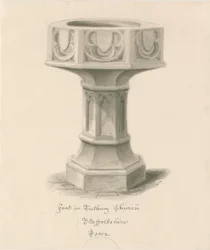 Font in Tutbury Priory Church