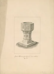 Lancashire - Waddington Church - Font
