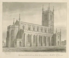 Lane End - New Church: Sepia Drawing