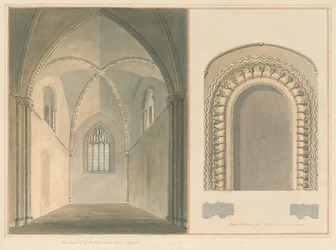 Oxfordshire - Oxford - Chancel and South Entrance of St. Peter in the East Church, 1803