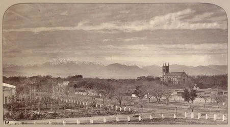 General view from above 3rd Bengal Cavalry Mess looking towards the church