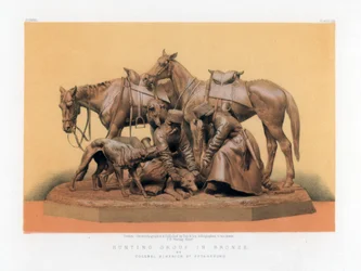 Hunting Group in Bronze, 19th Century