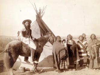 Lakota Indian Women at Tepee, 1891