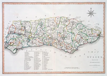 Map of Sussex, 26th March 1805
