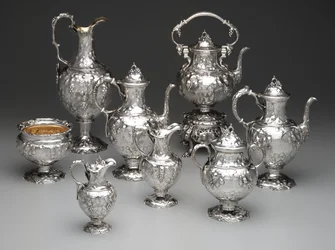Water Kettle on Stand, Coffeepot, Chocolate Pot, Slop Bowl, Sugar Bowl, Milk Jug, Cream Jug and Ewers