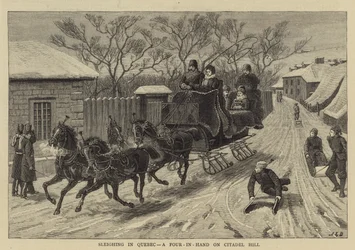 Sleighing in Quebec, a Four-in-Hand on Citadel Hill