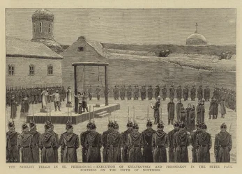 The Nihilist Trials in St Petersburg, Execution of Kviatkovsky and Presniakov in the Peter Paul Fortress