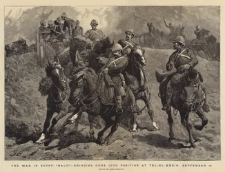 The War in Egypt, Halt!, Bringing Guns into Position at Tel-el-Kebir, 13 September