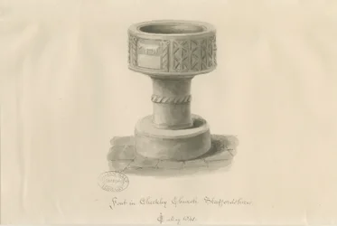 Font in Checkley Church