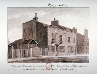 View of houses on the south side of Snowsfields, Bermondsey, London, 1828