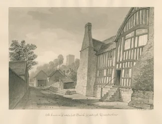 Droitwich - Dodderhill Old House: Sepia Drawing