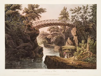 Environs of Paris, Bridge at Bagatelle, illustration from Versailles, Paris and Saint Denis