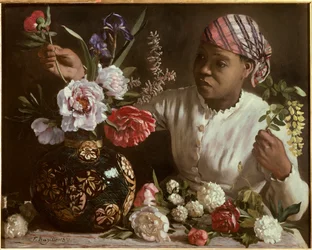 The Black Woman with Peonies, 1870. Dimensions: 0.6 x 0.75 m. Montpellier, Musée Fabre
