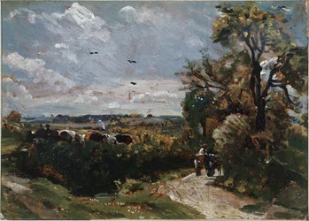 A Cart on the Road of Flatford