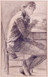 Portrait of an artist sketching