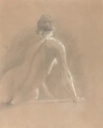 Study of a female nude, seen from behind
