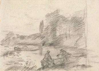 Two Figures by a River