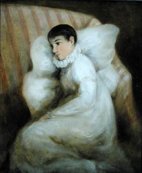 Young Girl Resting on a Sofa