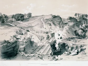 Blasting rocks, Linsdale, Buckinghamshire, 1830s