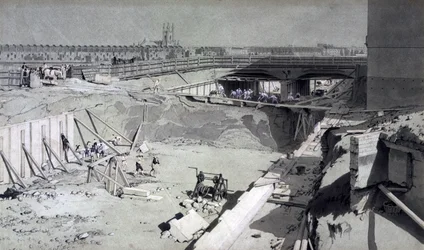 Hampstead Road Bridge, from the Camden side, 16th August 1836
