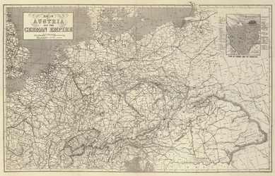 Map of Austria and the German Empire